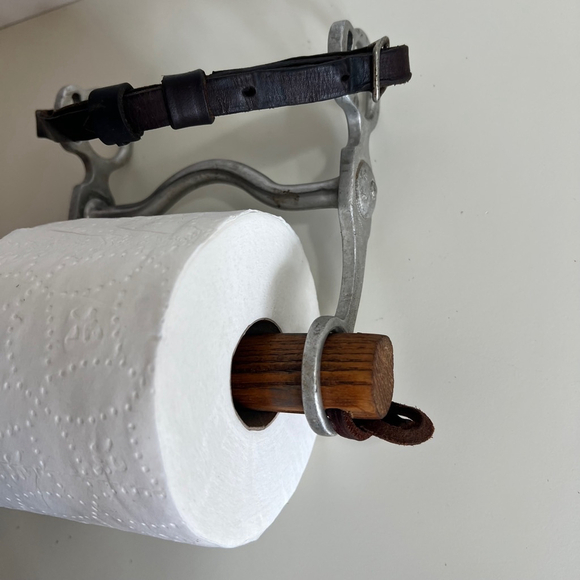 Rare Vintage Silver western Horse Bit Toilet Paper Holder‎ - Picture 3 of 13